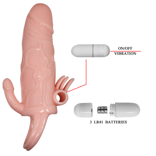 LyBaile Brave Men Vibrating Sleeve Flesh - Насадка на пенис, +3 см (телесный)