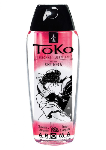 Shunga Toko Aroma Lubricant Sparkling Strawberry Wine - оральный лубрикант со вкусом клубники и шампанского, 165 мл - sex-shop.ua