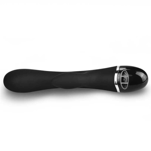 LoveToy O-Sensual Clit Duo Climax - силиконовый вибратор кролик, 21х3.8 см (чёрный)