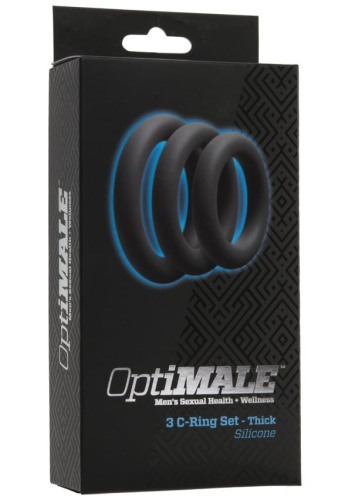 Doc Johnson OptiMALE 3 C-Ring Set Thick набор эрекционных колец, 3 шт