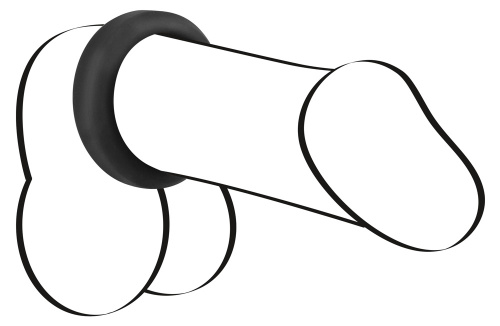 Black Velvets Cock Ring - Эрекционное кольцо, 3.8 см (черный) - sex-shop.ua