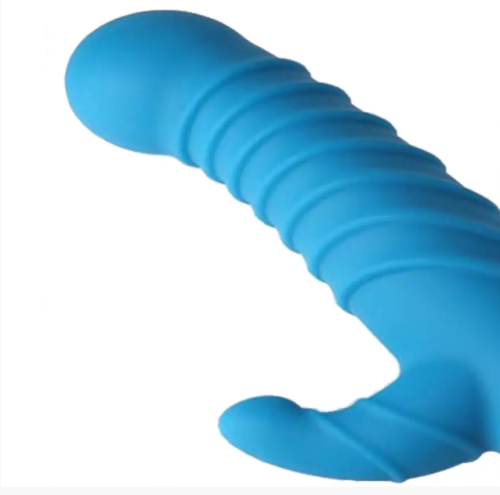 StRubber SToys Ayleen - Рельефный вибратор-кролик, 15х3.5 см (голубой) - sex-shop.ua