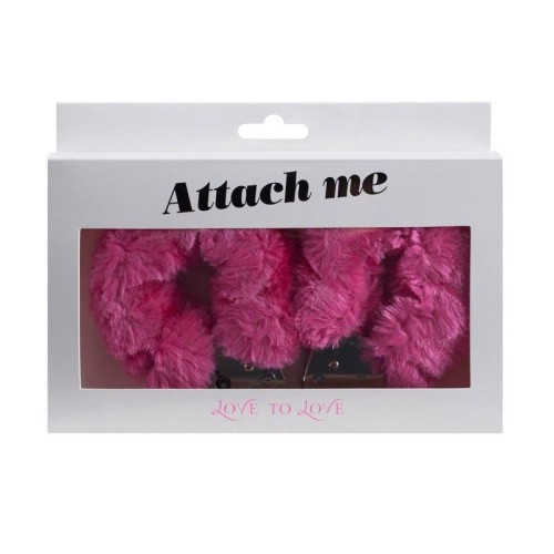 Love To Love ATTACH ME Pink - наручники с плюшевой отделкой (розовый) - sex-shop.ua