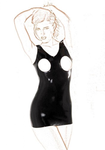 Латексное платье с открытой грудью (M) - sex-shop.ua