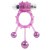 Linx Ball Banger Cock Ring Purple - виброкольцо с шариками, 9.5х2.8 см (розовый)