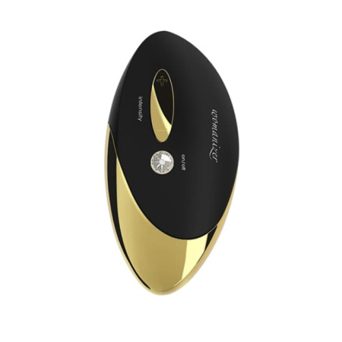 Womanizer W500 - Вакуумний стимулятор клітора із кристалом Swarovski, 12х6 см (чорний з золотом)
