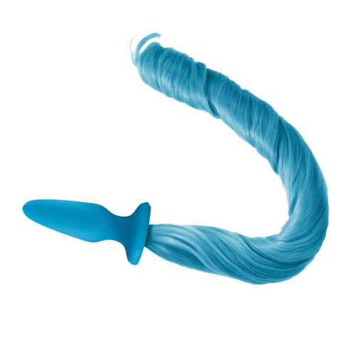 Ns Novelties Unicorn Tails Pastel Анальная пробка с хвостиком, 9.9х3,2 см (голубой) - sex-shop.ua