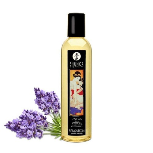 Shunga Sensation Lavender - натуральное массажное масло (лаванда), 250 мл