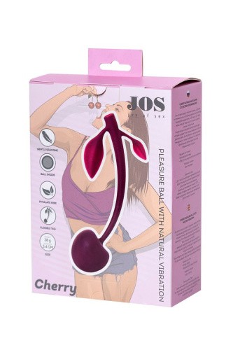 JOS Wild cherry вагинальный шарик в форме вишенки со смещенным центром тяжести, 14.5х3.4 см