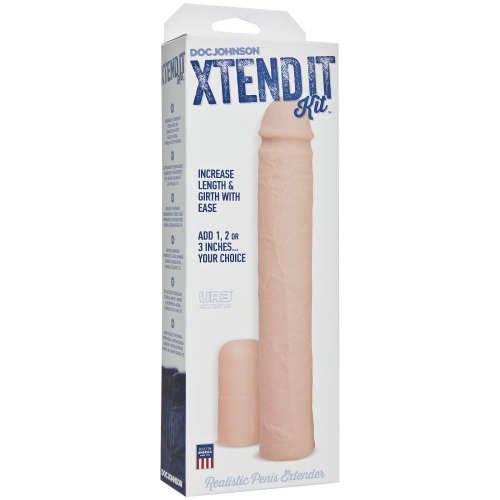 Doc Johnson Xtend It Kit White, насадка на член удлиняющая до +7.6 см и утолщающая до +1.2 см (телесный)
