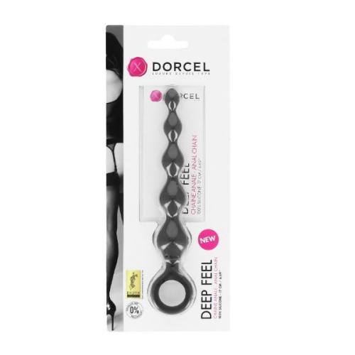 Dorcel Deep Feel - анальная цепочка, 17х2.5 см (чёрный) - sex-shop.ua
