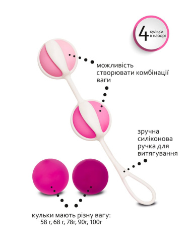 Gvibe Geisha Balls 2 - кульки гейші для тренування інтимних м'язів, 3 см (рожевий)