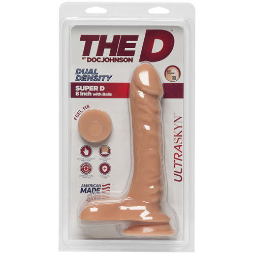 Doc Johnson The D - Super D - 8 Inch With Balls - фаллоимитатор, 20.3х5.1 см (телесный)