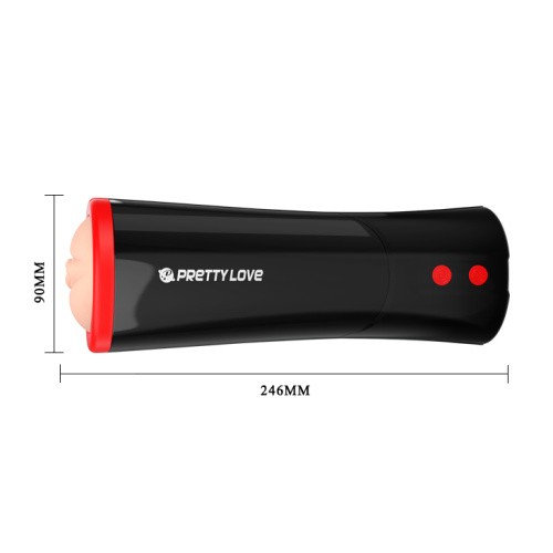 LyBaile Pretty Love Ozzy Vagina Masturbator Flesh Tube - Мастурбатор с имитацией фрикций и звуковым сопровождением, 24.6х9 см