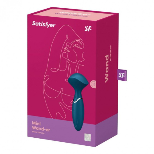 Satisfyer Mini Wand-er - Вибромассажер, 16х6 см (синий)