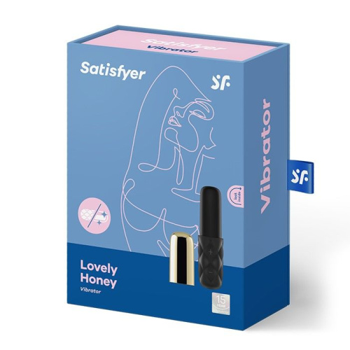 Satisfyer Mini Lovely Honey - мощный мини-вибратор (черный с золотом) - sex-shop.ua