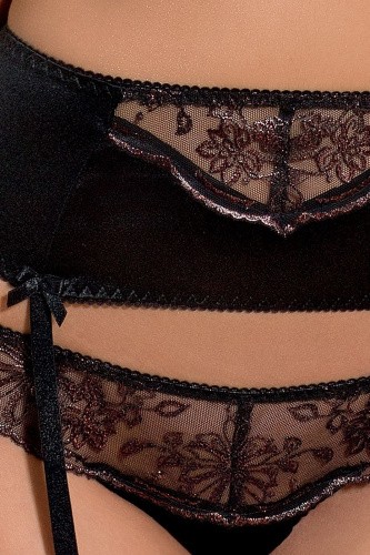 Passion Exclusive Brida Set OpenBra - Комплект білизни з відкритими грудьми, L/XL (чорний)