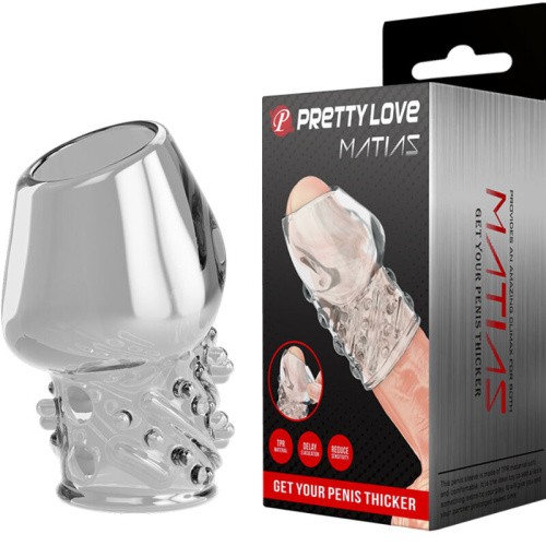 Pretty Love Matias Penis Thicker Transparent - Насадка на пенис, 6,5 см (прозрачный) - sex-shop.ua