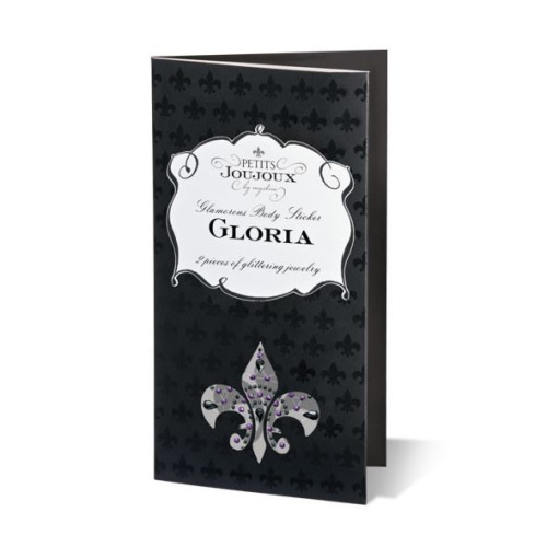 Petits Joujoux Gloria set of 2 Black/Pink - пэстис из кристаллов, украшение на грудь, (чёрный) - sex-shop.ua