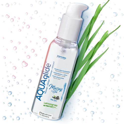 Joy Division Aquaglide Massage + Glide Lemongrass - лубрикант на водній основі з ароматом лемонграсу, 200 мл - купити в Україні | Секс шоп SEX-SHOP.ua