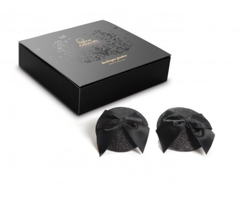 Bijoux Indiscrets Burlesque pasties Glitter and Bow - Пэстисы, (черный)