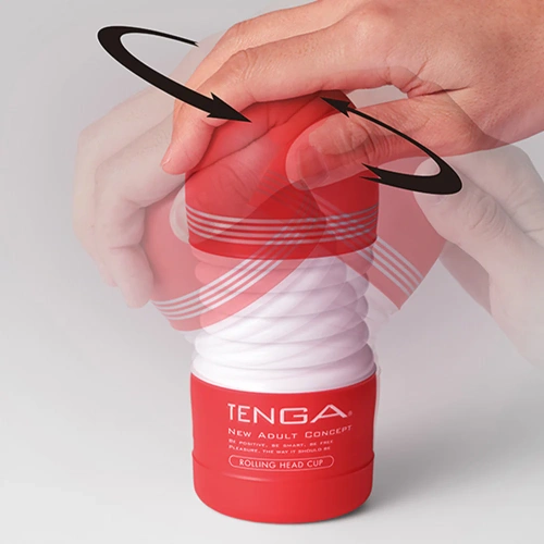 Tenga Rolling Head Cup Мастурбатор з обертанням, 15х4, 5 см (білий)
