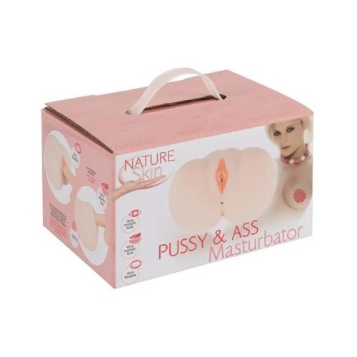 Nature Skin Pussy & Ass Masturbator - Мастурбатор, 16 см (телесный) - sex-shop.ua