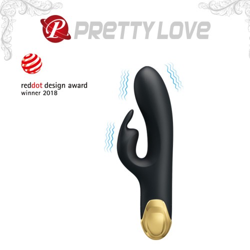 Pretty Love Royal Pleasure Vibrator - Вибратор-кролик с позолоченной рукояткой, 19.2х3.8 см (черный)