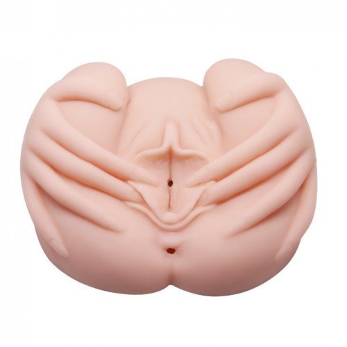 LyBaile Crazy Bull Real Vagina and Anal Masturbator - Мастурбатор с вибрацией вагина и анус, 22.5 см (телесный)