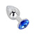 Пікантні Штучки - Мала срібляста анальна пробка з кристалом,7.5х2.5 см (синій)