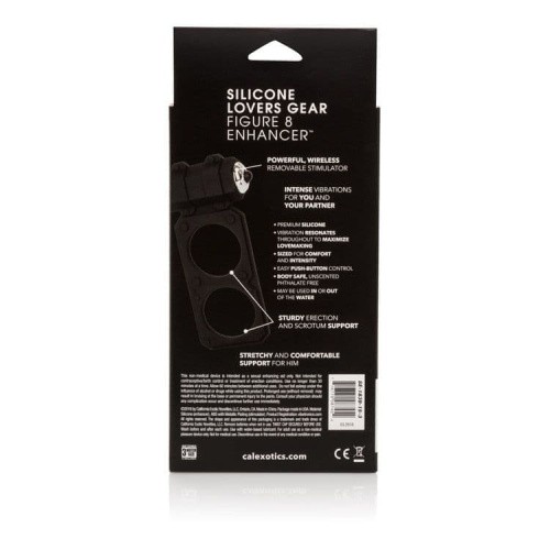 CalExotics Lovers Gear Figure 8 Enhancer - двойное виброкольцо, 10х3 см (черный)