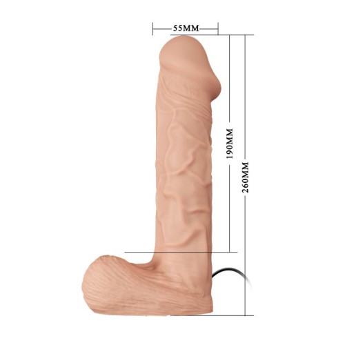 LyBaile Ultra Female Strap-On Realistic Dildo 10,2" - страпон с вибрацией, 26х5.5 см (телесный) - sex-shop.ua