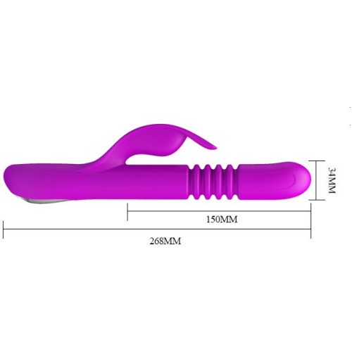 Pretty Love Donahue Vibrator Pink - Вібратор-кролик з поступальним рухом, 26.8х3.4 см (фіолетовий) - купити в Україні | Секс шоп SEX-SHOP.ua
