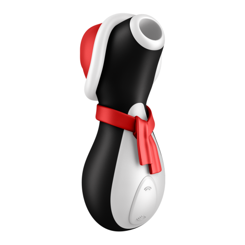 Satisfyer Penguin Holiday Edition - Вакуумный стимулятор, 12,5 см (черный с белым) - sex-shop.ua
