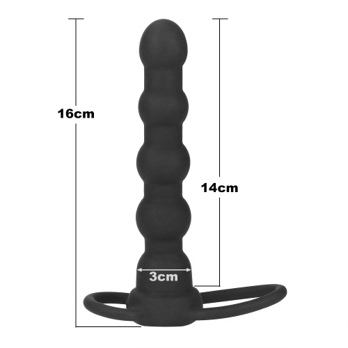 LoveToy Vibrating Rock Balled Double Prober - Насадка для подвійного проникнення, 16х3 см - купити в Україні | Секс шоп SEX-SHOP.ua