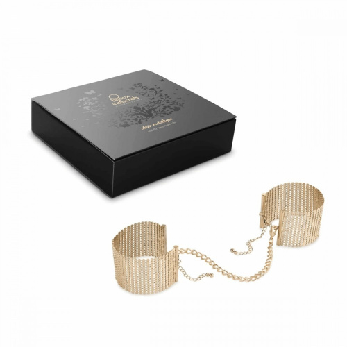 Bijoux Indiscrets Desir Metallique Handcuffs - Gold - Наручники металеві (золотисті)