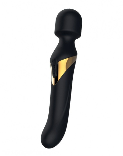 Dorcel Dual Orgasms Gold - Классический массажер и вибратор с жемчужным массажем и вращением, 12х3.3 см (чёрный) - sex-shop.ua