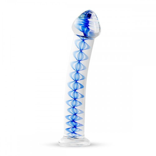 Gildo Glass Dildo No. 4 - Скляний фалоімітатор, 17,5 см (блакитний)