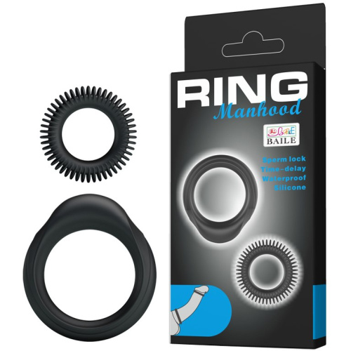 LyBaile Ring Manhood Black - Набір ерекційних кілець, 2 шт - купити в Україні | Секс шоп SEX-SHOP.ua