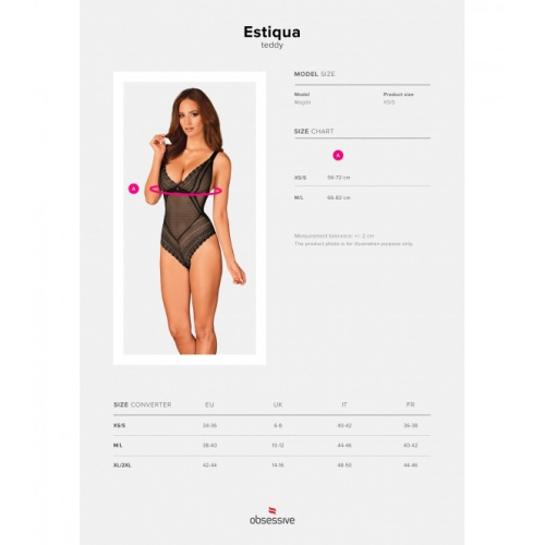 Obsessive Estiqua teddy - Боди эротическое, M/L