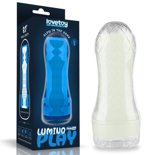 LoveToy Lumino Play Masturbator Crystal Pocketed - мастурбатор, светящийся в темноте, 20.5х8 см (прозрачный)