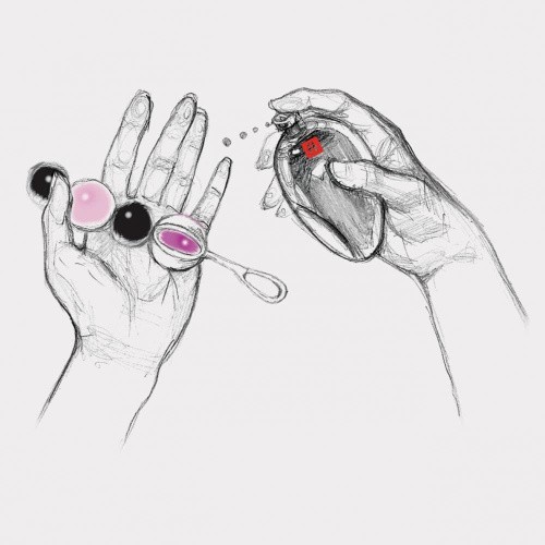 Gvibe Geisha balls Magnetic-потужний магнітний тренажер Кегеля, 2х27 г, 2х15 г (рожевий з чорним)