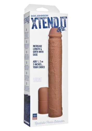 Doc Johnson Xtend It Kit - Насадка для увеличения члена, до +7,5 см (коричневый) - sex-shop.ua