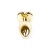 Boss Jewellery Gold Heart Plug Black - Анальная пробка с кристаллом, 7х2,7 см (черный)
