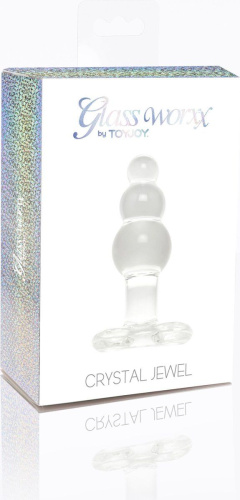 Crystal Jewel Crystal Jewel - Стеклянная анальная пробка, 9х4.3 см - sex-shop.ua