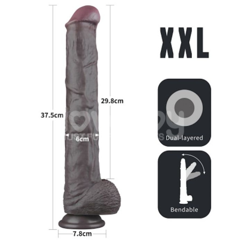 Фаллоимитатор Dual Layered Bendable 14.5'', 37.5 см