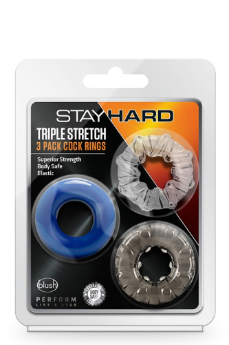 Blush Stay Hard Triple Stretch - Набір ерекційних кілець, 3 шт - купити в Україні | Секс шоп SEX-SHOP.ua