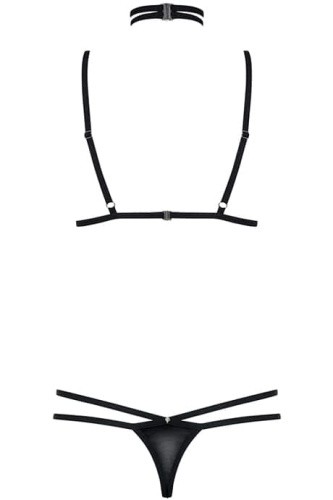 Obsessive 823-SET-1 - Сексуальний комплект із тонкої еко-шкіри, L/XL (чорний) - купити в Україні | Секс шоп SEX-SHOP.ua