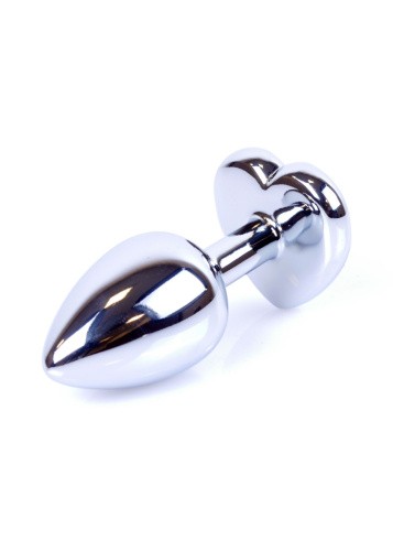 Boss Jewellery Silver Heart Plug Rose - Анальная пробка, 7х2.7 см (розовый) - sex-shop.ua