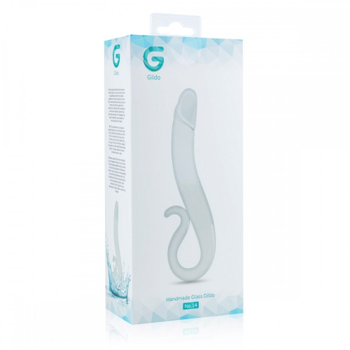 Gildo Glass Dildo No. 14 - Стеклянный фаллоимитатор, 18 см (прозрачный) - sex-shop.ua